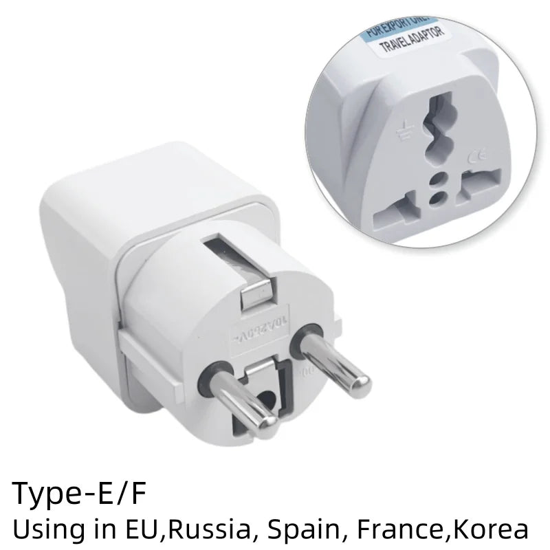 Adaptateur universel de voyage – compatible EU, US, UK, AU.