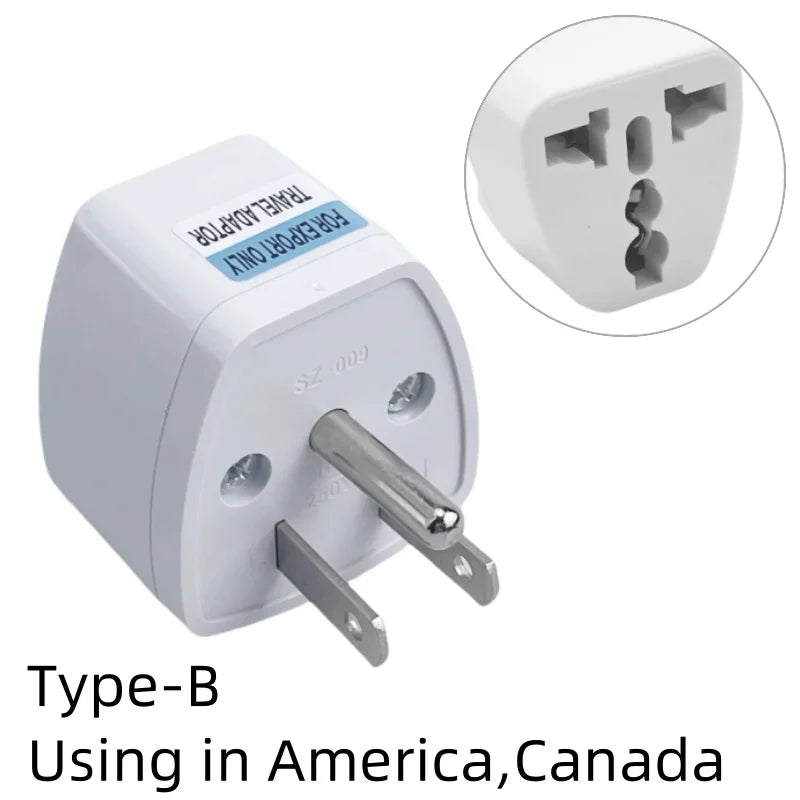 Adaptateur universel de voyage – compatible EU, US, UK, AU.
